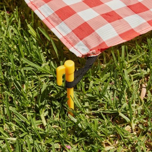 76"x53" Red Gingham Picnic Blanket - Image 5