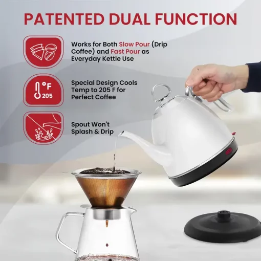 White Electric Pourover Kettle - Image 3